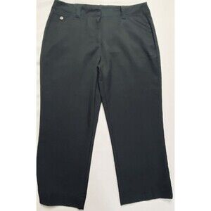 PGA Tour Womens Black Flat Front Performance Golf Capris Pants Waist 34" XL